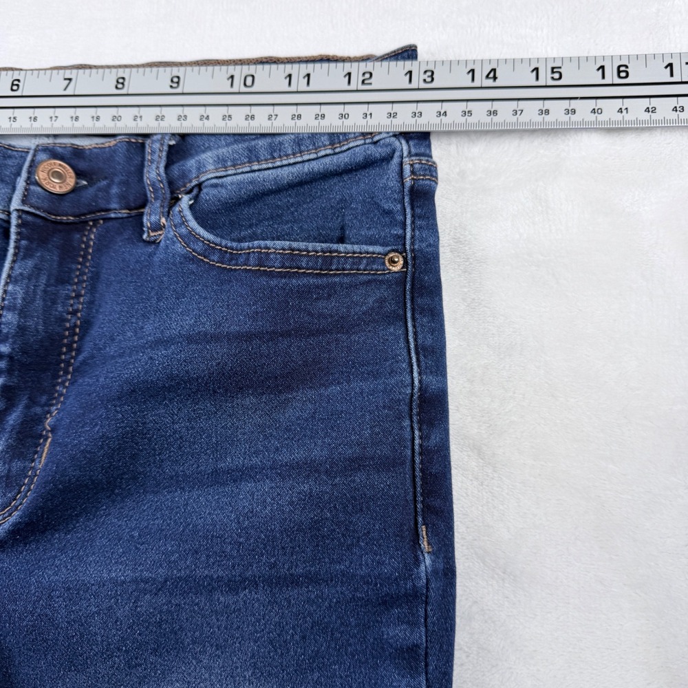 Nicole Miller Jeans Soho High Rise Ankle Skinny Dark Wash Raw Hem Size 6 - Picture 6 of 10